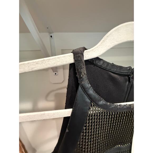 Vintage Deadstock Cache Women's Fitted Dress NWT Leather Mesh (damage) Sz Small - Picture 8 of 12